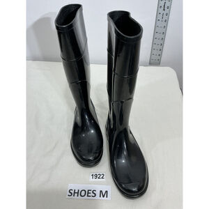 Womans Engineered For Woman Athletes Black Rubber Tall Rain boots Size 7